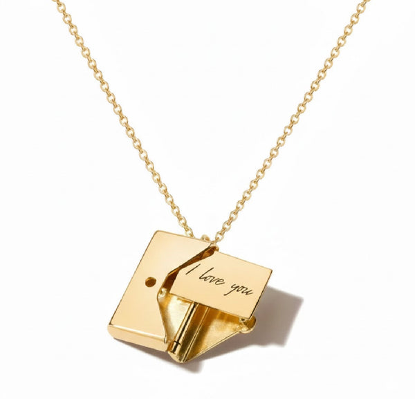 Openable Secret Letter Necklace with Rose Box