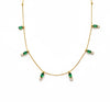 Emerald Oval Crystal Neckalce with earrings