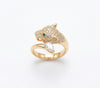 Majestic Panther Gold Finish Ring