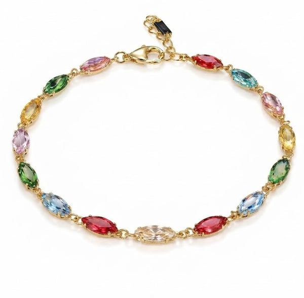 Sleek Rainbow Crystal Bracelet