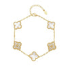 White Crystal Alt Clover Bracelet