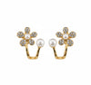 Pearl Flower Cuff Earrings