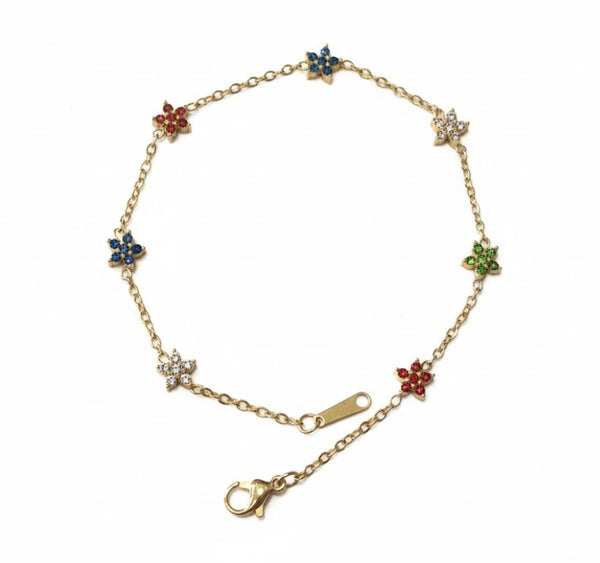 Multicolour Crystal Bloom Bracelet