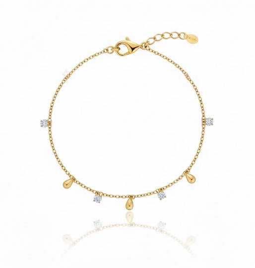 Gold Stone Charms Bracelet