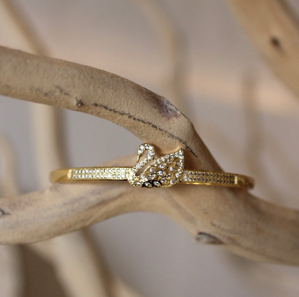 Clear Crystal Pave Swan Bangle