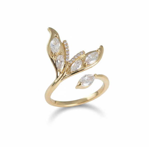 Fishtail Crystal Ring