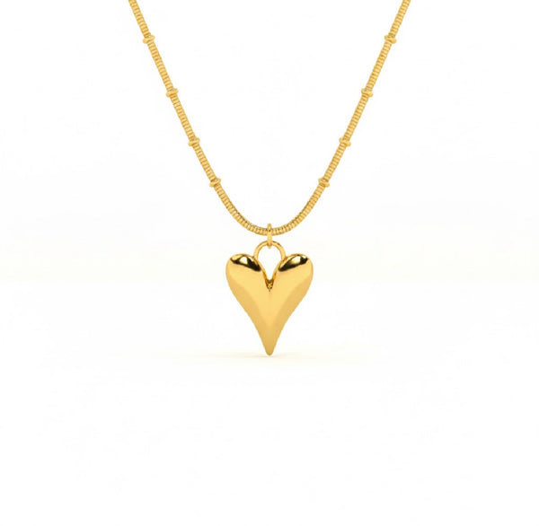 Heart Ball Chain Necklace with Box