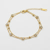 Double Layer Stone Stud Bracelet