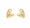Half Pearl Gold Solid Earring