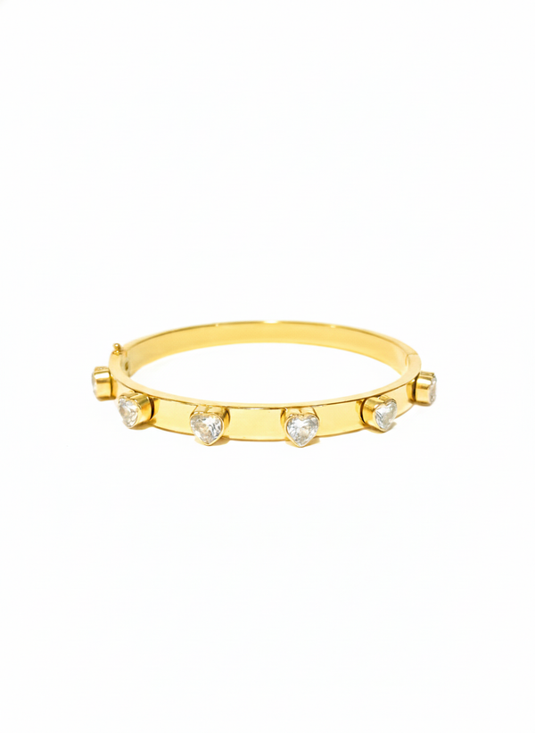 Gold Heart Brick Bracelet