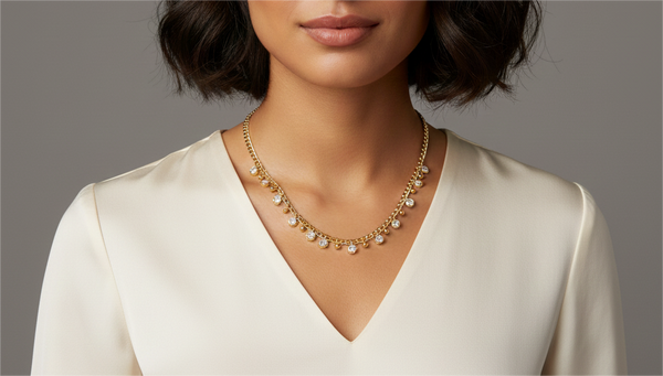 Gilt Sparkling Necklace