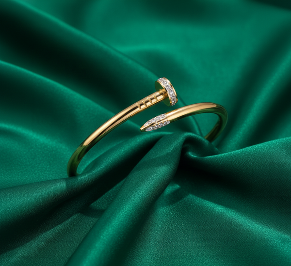 Gold Nail Curve Bracelet