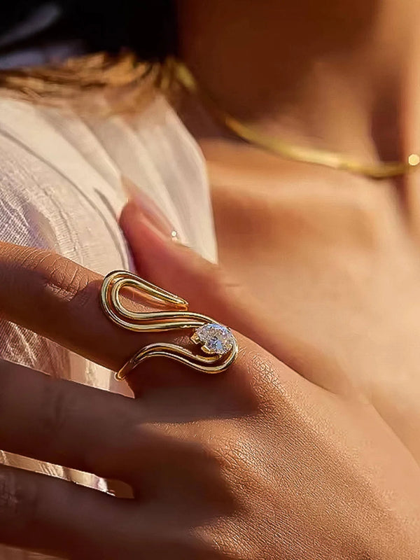 Velura Sculptural Solitaire Ring