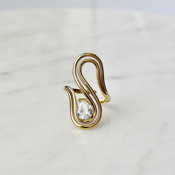 Velura Sculptural Solitaire Ring