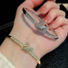 Clear Crystal Pave Swan Bangle