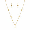 Solid Gold Heart Charm Necklace Set