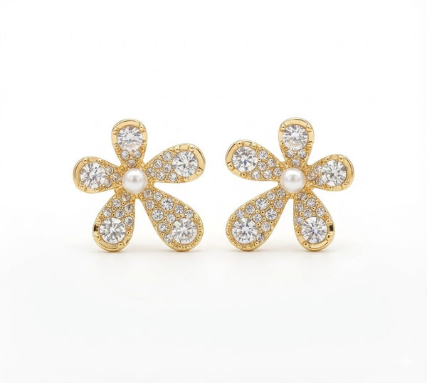 Crystal Sparkle Flower Earring