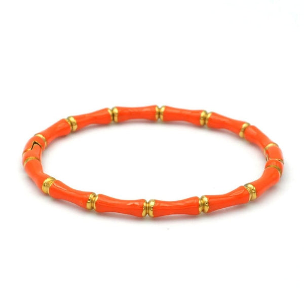 Orange Bamboo Bracelet