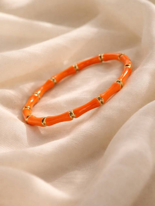 Orange Bamboo Bracelet