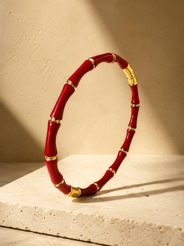 Maroon Bamboo Bracelet