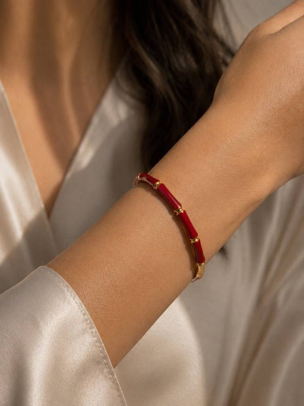 Maroon Bamboo Bracelet