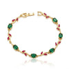 Emerald Ruby Leaf Tulip Bracelet