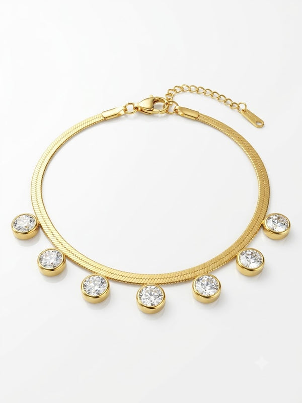 Minimal Crystal Snake Chain Bracelet