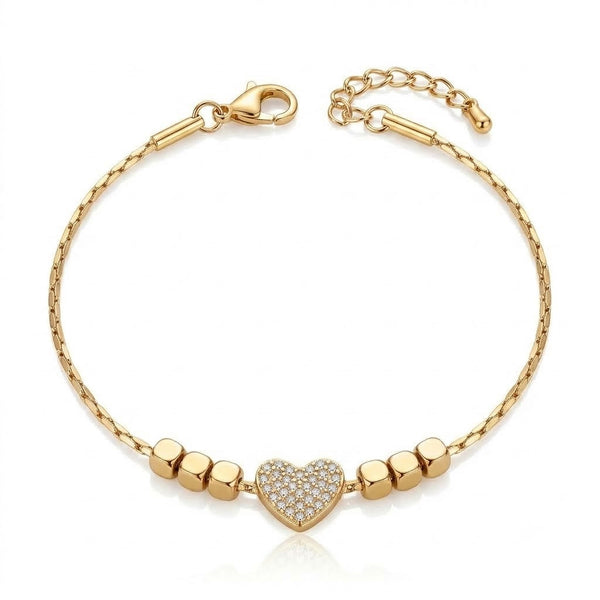 Studded Heart Beads Bracelet