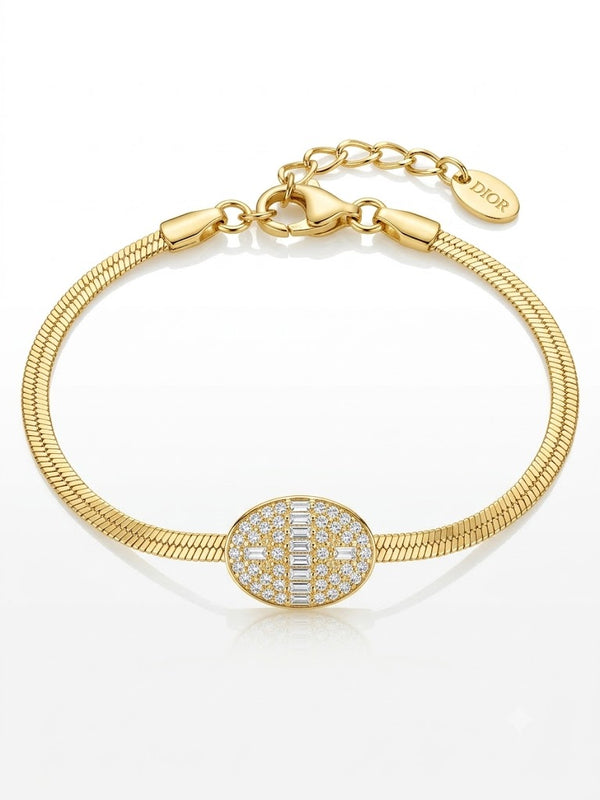 Studded Circle Wiper Chain Bracelet