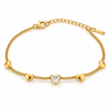 Crystal Gold Heart Bracelet