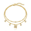 Dual Layer Studded Clover Bracelet