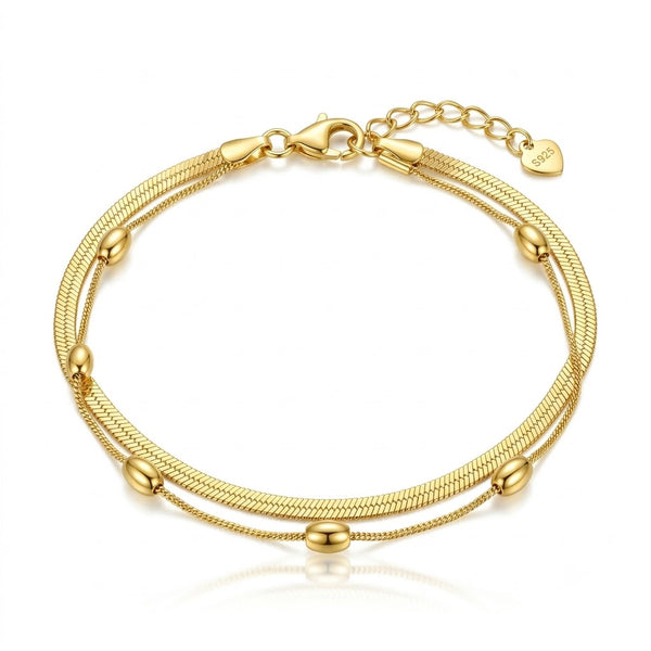 Dual Layer Minimal Plain Chain Bracelet
