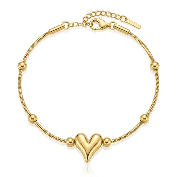 Minimal Heart Ball Bracelet