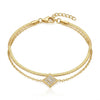 Double Chain Studded Diamond Bracelet