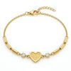 Gold Heart Beaded Bracelet