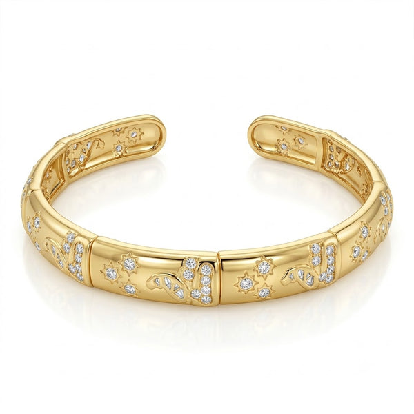 Crystal Carved Cuff Bracelet