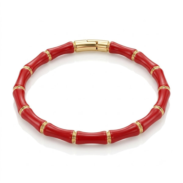Maroon Bamboo Bracelet