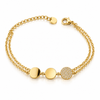 Minimal Studded Gold Coin Bracelet