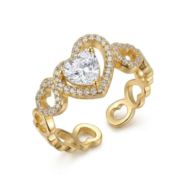 Halo Heart Link Ring