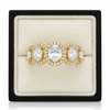 Oval Crystal Link Ring