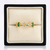 Zircon Flower Emerald Ring