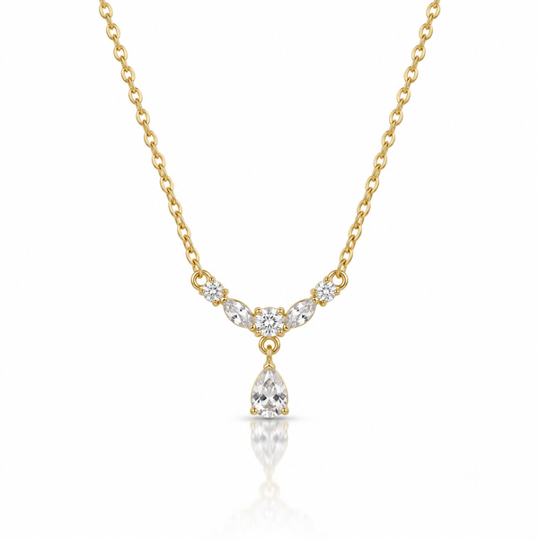 Crystal Cluster Drop Necklace