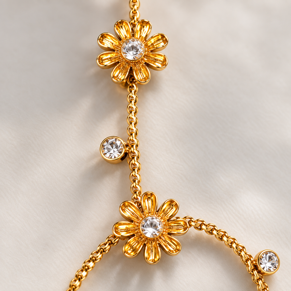 Flower Studded Hand Chain