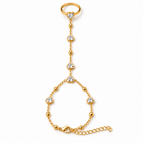 Heart Studded Handchain