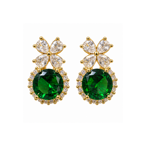 Emerald Crystal Halo Earring