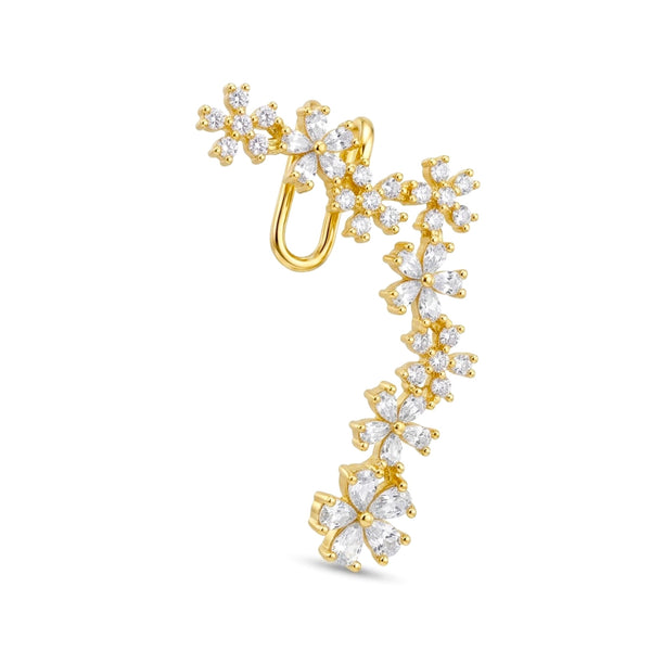 Crystal Flower Aura Ear Cuff