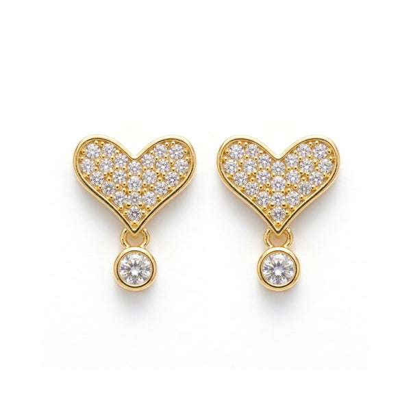 Studded Heart Accent Earring