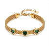 Emerald Heart Mesh Chain Bracelet