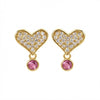 Studded Heart Pink Accent Earring