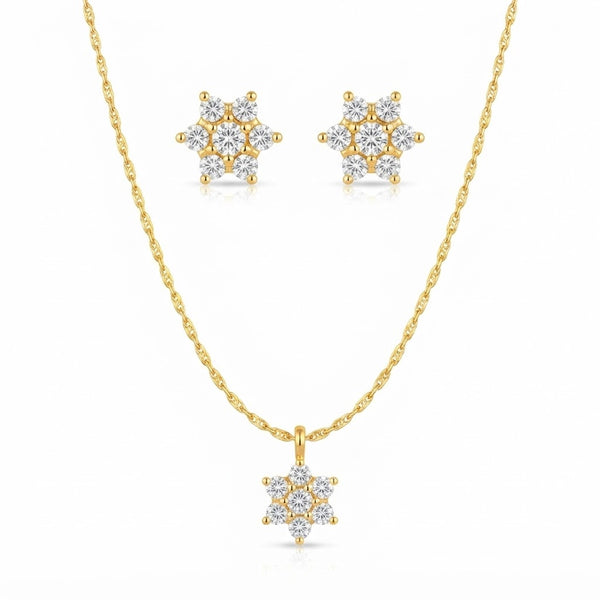 Star Bloom Necklace with Earrings